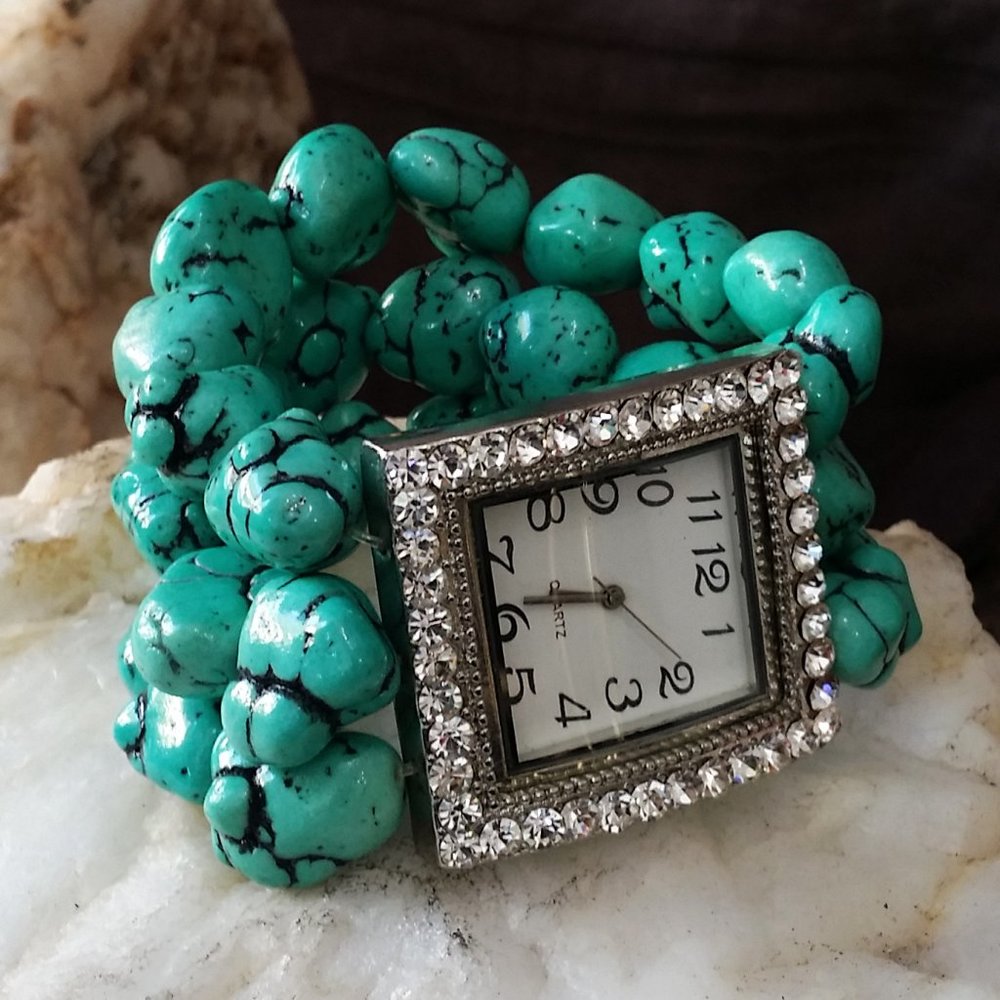 Vintage Watches Turquoise Stretchy Bracelet - Picture 4 of 7